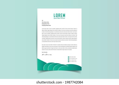 A4 Letterhead Template Vector Design. Corporate letterhead, modern letterhead, Professional, Minimalist, clean and abstract letterhead for you brand identity design. Vector illustration