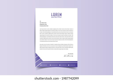 A4 Letterhead Template Vector Design. Corporate letterhead, modern letterhead, Professional, Minimalist, clean and abstract letterhead for you brand identity design. Vector illustration