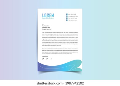 Vectordesign der A4-Schriftzeichen Firmenbriefkopf, moderner Briefkopf, professioneller, minimalistischer, sauberer und abstrakter Briefkopf für Ihr Markenidentitätsdesign. Vektorgrafik