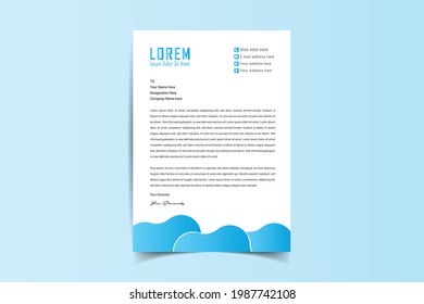 A4 Letterhead Template Vector Design. Corporate letterhead, modern letterhead, Professional, Minimalist, clean and abstract letterhead for you brand identity design. Vector illustration