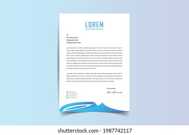 Diseño de vectores de plantilla de membrete A4. Cabletero corporativo, membrete moderno, membrete profesional, minimalista, limpio y abstracto para su diseño de identidad de marca. Ilustración del vector