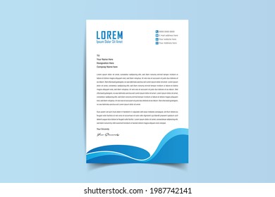 A4 Letterhead Template Vector Design. Corporate letterhead, modern letterhead, Professional, Minimalist, clean and abstract letterhead for you brand identity design. Vector illustration