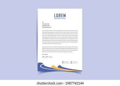 A4 Letterhead Template Vector Design. Corporate letterhead, modern letterhead, Professional, Minimalist, clean and abstract letterhead for you brand identity design. Vector illustration