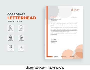 A4 Letterhead Template Vector Design. Professional corporate business letterhead design template.