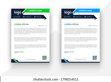 A4 letterhead vector design, official letterhead in fat style.