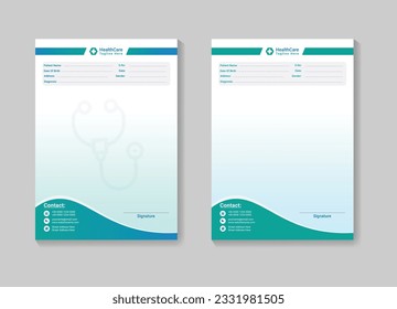 A4 Medical healthcare doctor letterhead pad template design