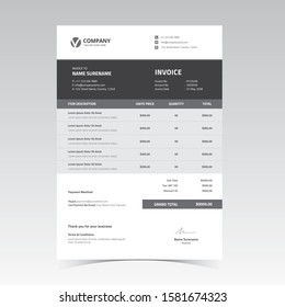 A4 Minimal Invoice Template Design