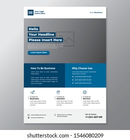 A4 minimalist modern elegant business template flayer vol 45 with orange, white and grey color cmyk ready to print in vector editable layer