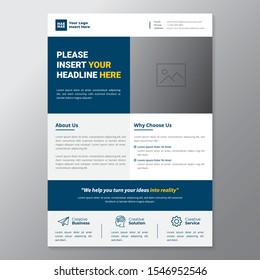 A4 minimalist modern elegant business template flayer vol 49 with orange, white and grey color cmyk ready to print in vector editable layer