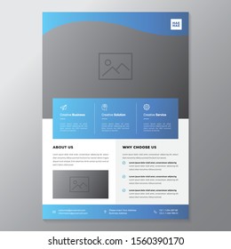 A4 minimalist modern elegant business template flayer vol 97 with blue and white color cmyk ready to print in vector editable layer