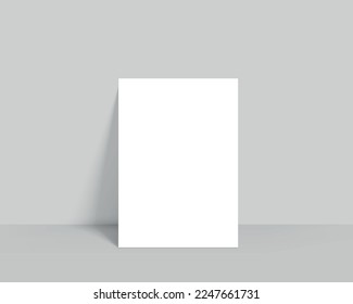 A4 mockup. Blank white paper sheet with natural shadow. Editable mock up template for presentation brochure, flyer, magazine, poster e.t.c