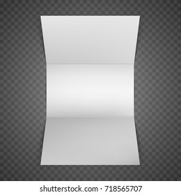 A4 mockup brochure. Top view. Template ready for your design. Vector illustration. Isolated on transparent background.