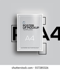 A4 mockup isolated on grey background.