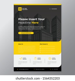 A4 modern elegant business template flayer poster pamphlet brochure with space for photo background in blue and white color cmyk ready to print vector editable layer