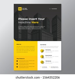 A4 modern elegant business template flayer poster pamphlet brochure with space for photo background in blue and white color cmyk ready to print vector editable layer