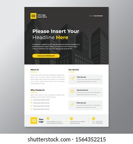 A4 modern elegant business template flayer poster pamphlet brochure with space for photo background in blue and white color cmyk ready to print vector editable layer