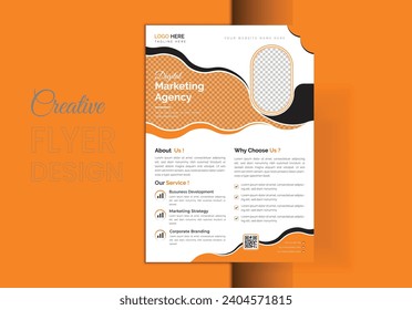 A4 multipurpose flyer format with a colorful business pitch and artistic design Editable vector illustration template for an IT company's abstract modern vector plaster tunnel layout