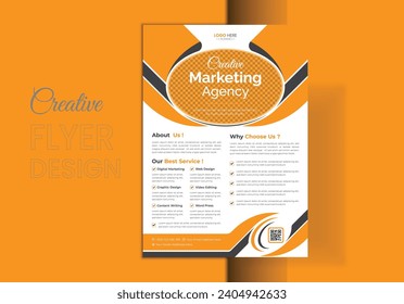 A4 multipurpose flyer format with a colorful business pitch and artistic design Editable vector illustration template for an IT company's abstract modern vector plaster tunnel layout
