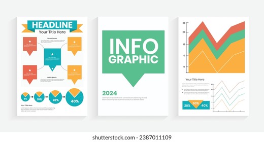 A4 page infographic data visualization design, business report analysis template