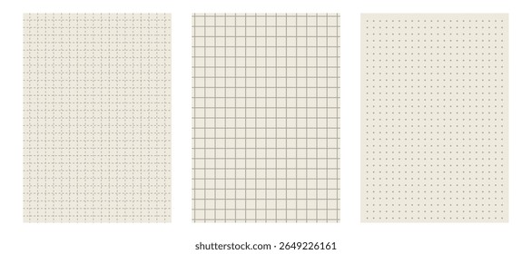 A4 paper pattern with lattice background and dot grid or line graph for math notebook sheet, school blueprint template for planner or journal.