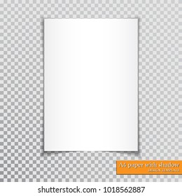 A4 paper with shadow design template, vector.