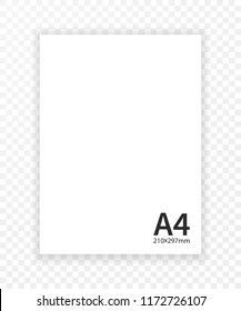 A4 paper with shadow design template, vector.