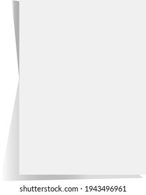 Papel A4 con sombra sobre fondo blanco. burla de papel en blanco. Símbolo de parodia A4.