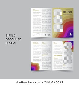 a4 paper size ratio - bifold brochure multicolor modern design template - editable eps file