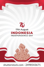 A4 poster 17 August Indonesian independence day background