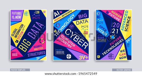 A4 poster template with geometric\
composition. Bright flat style shapes with typographics design.\
Trendy vector polygonal\
illustration