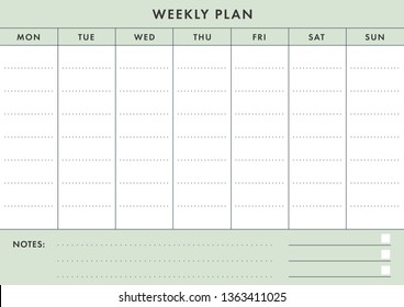 A4 Printable Basic Weekly Planer  