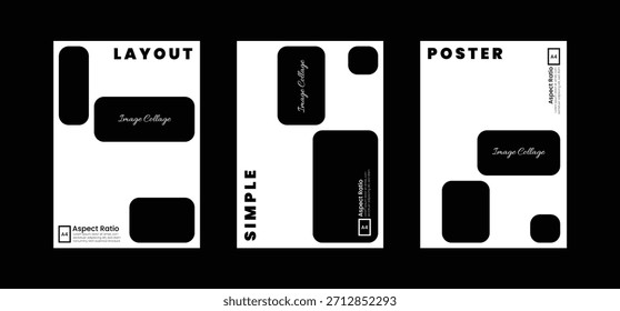 A4 ratio simple poster design with rounded frame layout