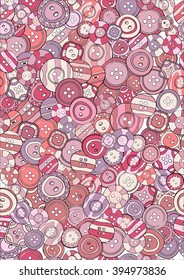 A4 Seamless pattern colorful pink. Art and Color Therapy. An Anti Stress Coloring Book. Cute button seamless pattern background. coloring page adult and children