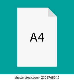 A4 sheet icon. Design template page. Flyer design. Vector illustration.