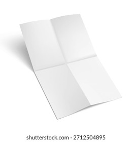 A4 Sheet Of Paper Folded Four Times. EPS10 Vector
