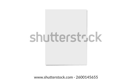 A4 Sheet Of White Craft Paper With Shadow. EPS10 Vector