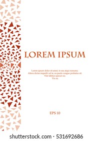 A4 simple frame of triangular fragments on white background