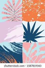 A4 size abstract tropical pattern background design