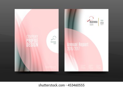 A4 size annual report business flyer cover, wave pattern presentation design. Leaflet or magazine layout