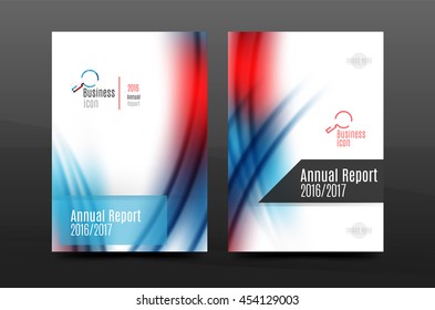 A4 size annual report business flyer cover, wave pattern presentation design. Leaflet or magazine layout