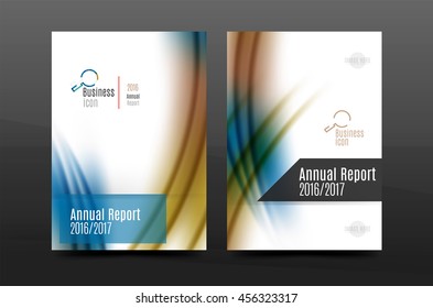 A4 size annual report business flyer cover, wave pattern presentation design. Leaflet or magazine layout