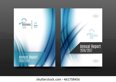 A4 size annual report business flyer cover, wave pattern presentation design. Leaflet or magazine layout