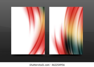 A4 size annual report business flyer cover, wave pattern presentation design. Leaflet or magazine layout
