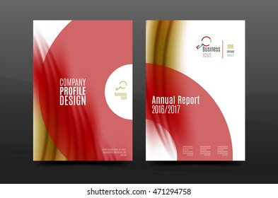 A4 size annual report business flyer cover, wave pattern presentation design. Leaflet or magazine layout