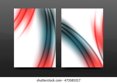 A4 size annual report business flyer cover, wave pattern presentation design. Leaflet or magazine layout