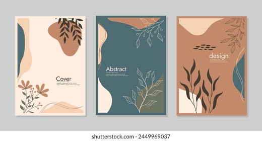A4 size book cover template for notebooks, school books, catalogs, diaries, planners, brochures, books. Cover design with floral pattern.