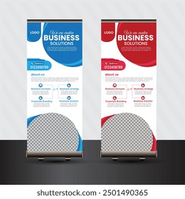 a4 size bundle roll up banner standee banner template design