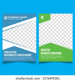A4 Size Business Flyer Template, Flyer Brochure Design, Creative Leaflet, Trendy Cover Triangles - Vector.