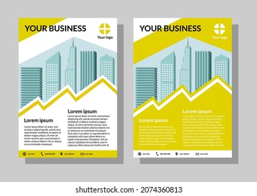 eine 4-dimensionale Business-Flyer-Vorlage. Broschüren für Unternehmen, Immobilien