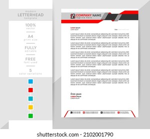 A4 size Business letterhead template for the year 2022. This modern creative and elegant letterhead is a must for your office. 2 theme colorwork, black, and others.